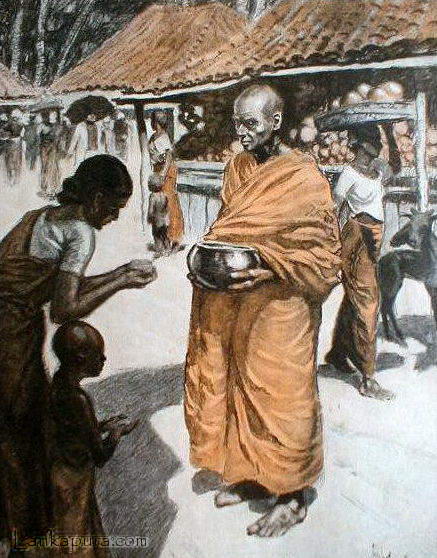 Buddhist Priest with the Begging Bowl_ Ceylon 1911.jpg