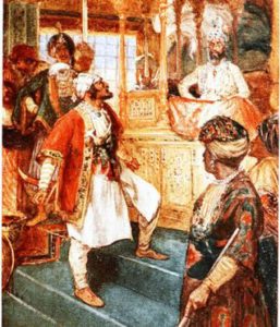 Painting of Shivaji in Aurangzeb court in Agra 1666