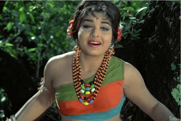 Jayalalitha in 1969 Hindi movie, Izzat, where she starred with Dharmendra