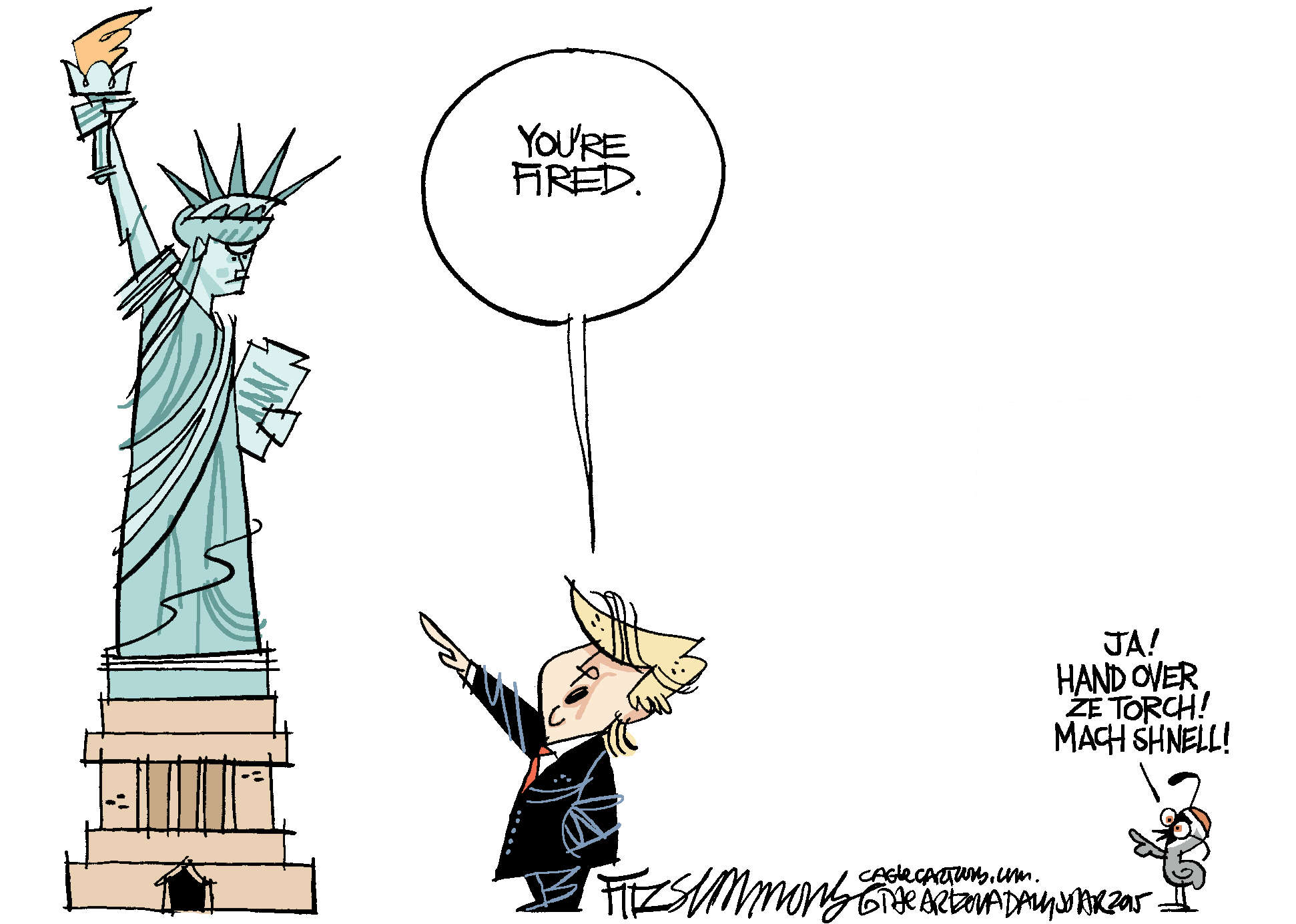 Trump fires Statue of Liberty