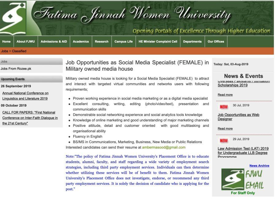 Fatima Jinnah Women's University