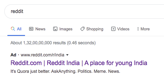 r/indiadiscussion - Who is paying for randia advertisements on Google?