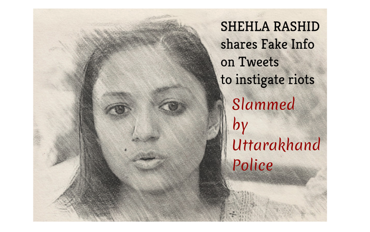 Shehla Rashid Tries to Instigate a Riot in Uttarakhand with Fake News and Narrative, Gets Slammed by Police